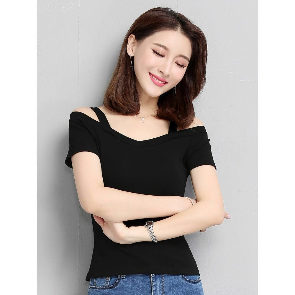 レディース オフショルダー キャミソール 半袖Tシャツ