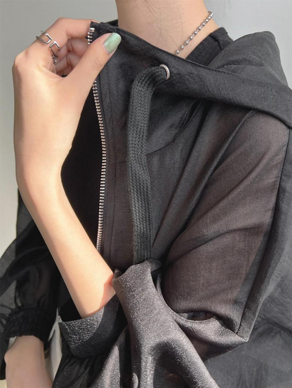 レディース 紫外線防止フード付きパーカー 日焼け止め服 日よけ ラッシュガード