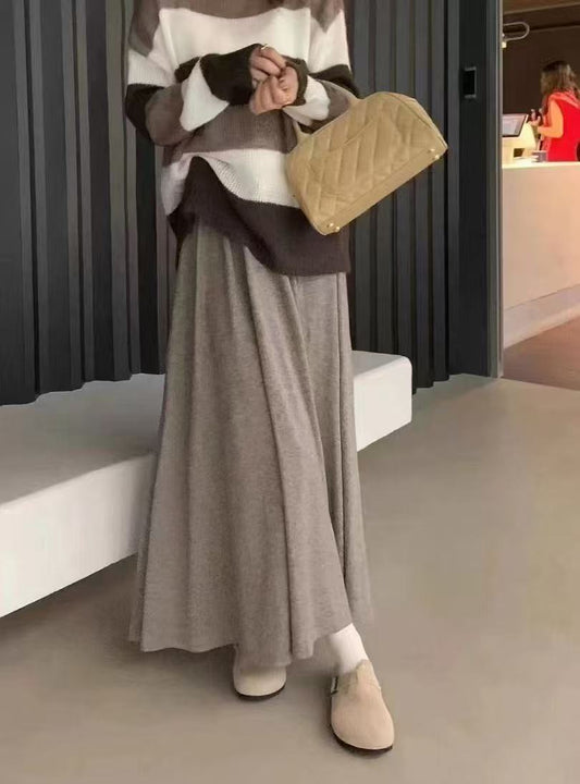 スカート ニット おしゃれロングスカートふわふわ素材