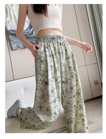 レディース ゆったり ワイドパンツ 薄生地