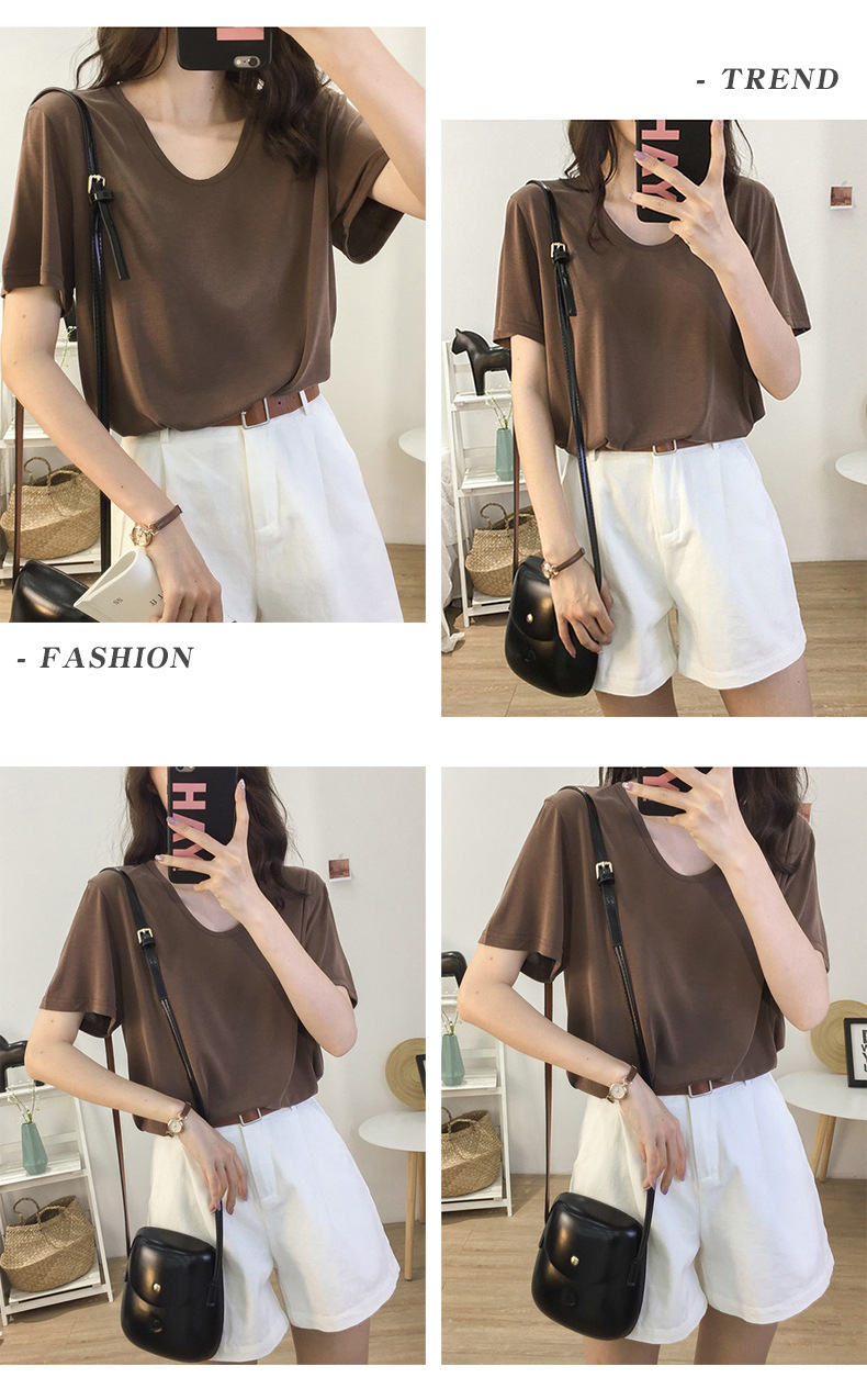 レディース ゆったり 半袖レディースTシャツ Vネック トップス