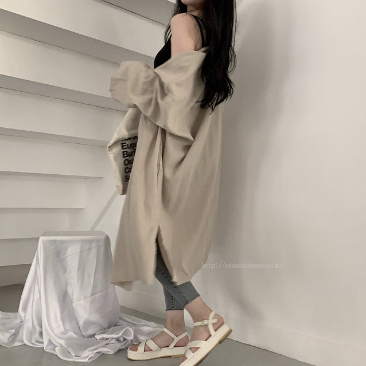 レディース ゆったり 長袖カーディガン ロングシャツ 日焼け止め