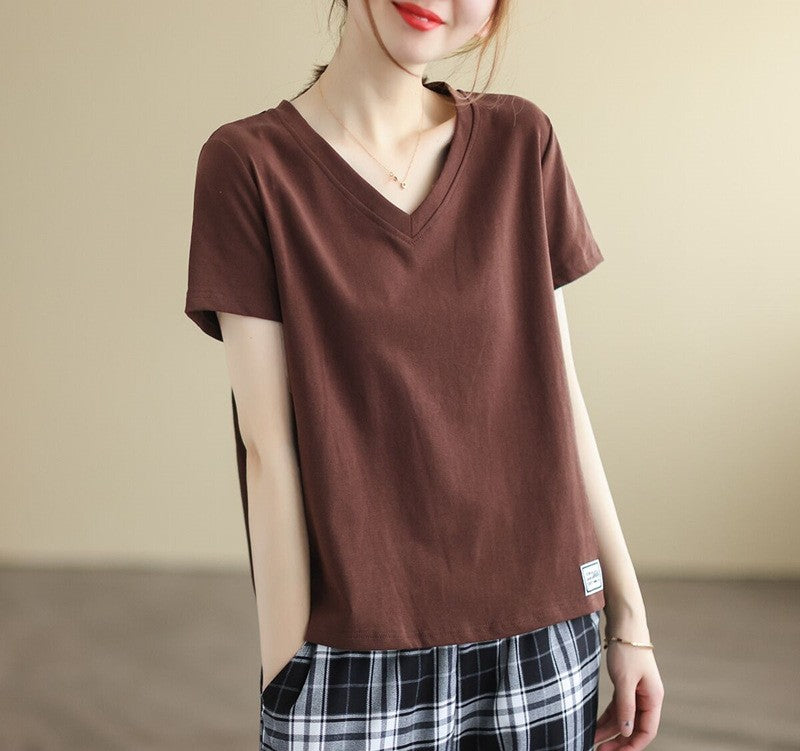 レディース Vネック半袖Tシャツ