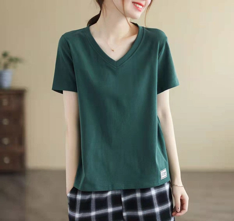 レディース Vネック半袖Tシャツ