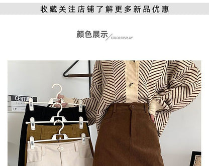 Fat mm プラスサイズ女性用コーデュロイ Aラインスカート、秋、新デザイン、ハイウエスト、ブラック、スリム、ヒップにぴったり合うショートスカート