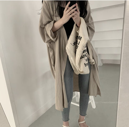 レディース ゆったり 長袖カーディガン ロングシャツ 日焼け止め