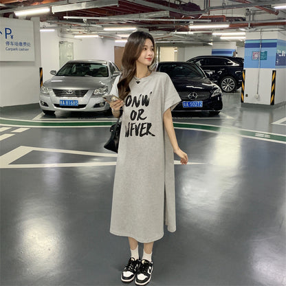 レディース ゆったり カジュアル ロングスカート ワンピース  半袖Tシャツ