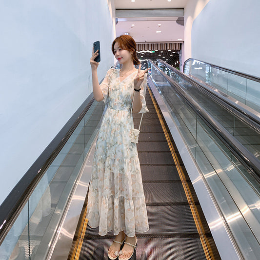 花柄 ワンピース 半袖