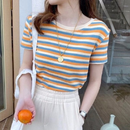 レディース ボーダー 半袖Tシャツ ストライプ