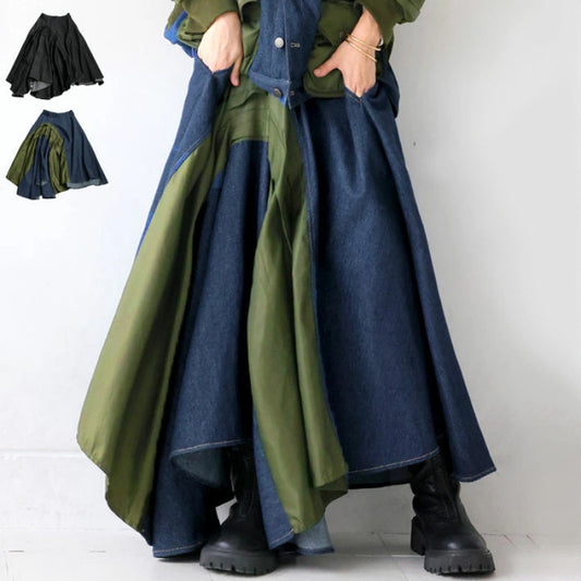 レディース デニムスカート カジュアル ロングスカート