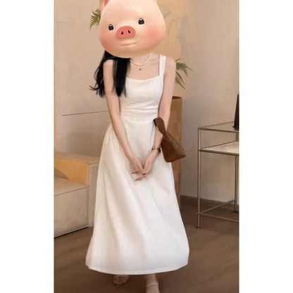 レディース ロングワンピース ノースリーブ ロングスカート
