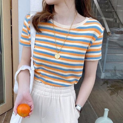 レディース ボーダー 半袖Tシャツ ストライプ
