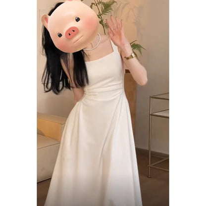 レディース ロングワンピース ノースリーブ ロングスカート