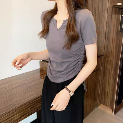 レディース Vネック 半袖Tシャツ