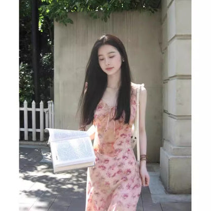レディース 花柄 ロングワンピース ノースリーブ ロングスカート フラワー