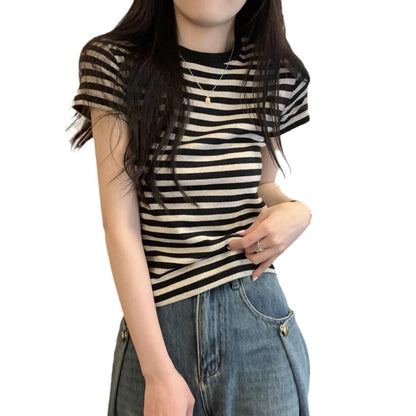 レディース ボーダー 半袖Tシャツ ストライプ カジュアル