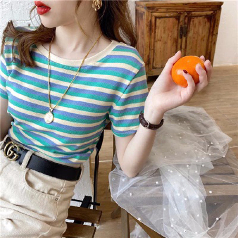 レディース ボーダー 半袖Tシャツ ストライプ