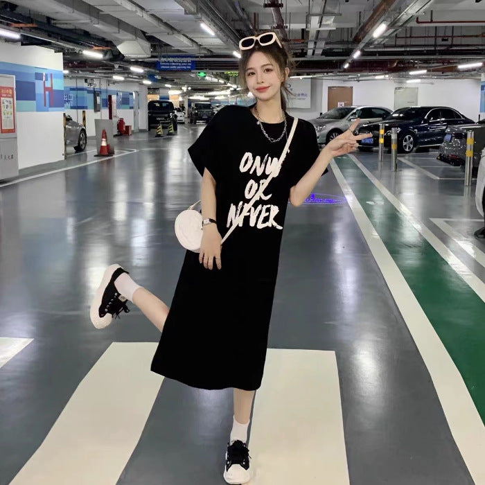 レディース ゆったり カジュアル ロングスカート ワンピース  半袖Tシャツ
