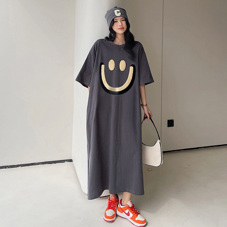 レディース ゆったり カジュアル 半袖 ロングスカート ワンピース  半袖Tシャツ 丸首