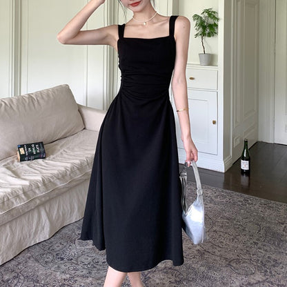 レディース ロングワンピース ノースリーブ ロングスカート