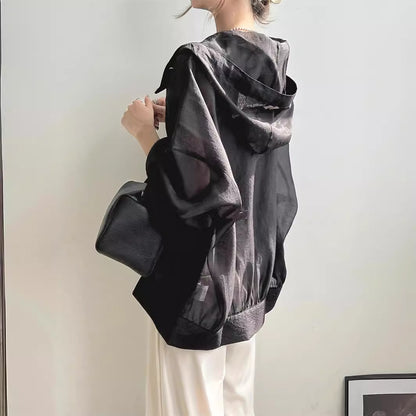 レディース 紫外線防止フード付きパーカー 日焼け止め服 日よけ ラッシュガード