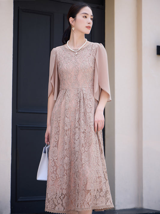 ワンピース レースワンピース パーティードレス フォーマルドレス ロング丈 結婚式