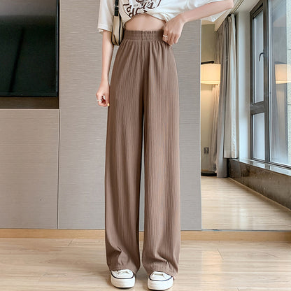 レディース アイスシルク ワイドレックパンツ ストレート 薄手
