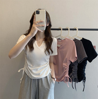 レディース Vネック 半袖Tシャツ