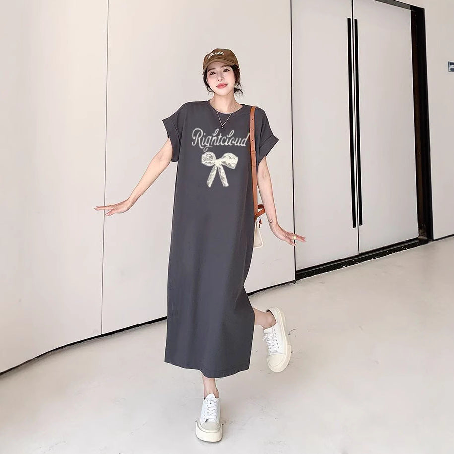 レディース ゆったり ロングスカート ワンピース  半袖Tシャツ