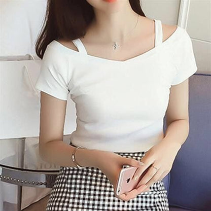 レディース オフショルダー キャミソール 半袖Tシャツ