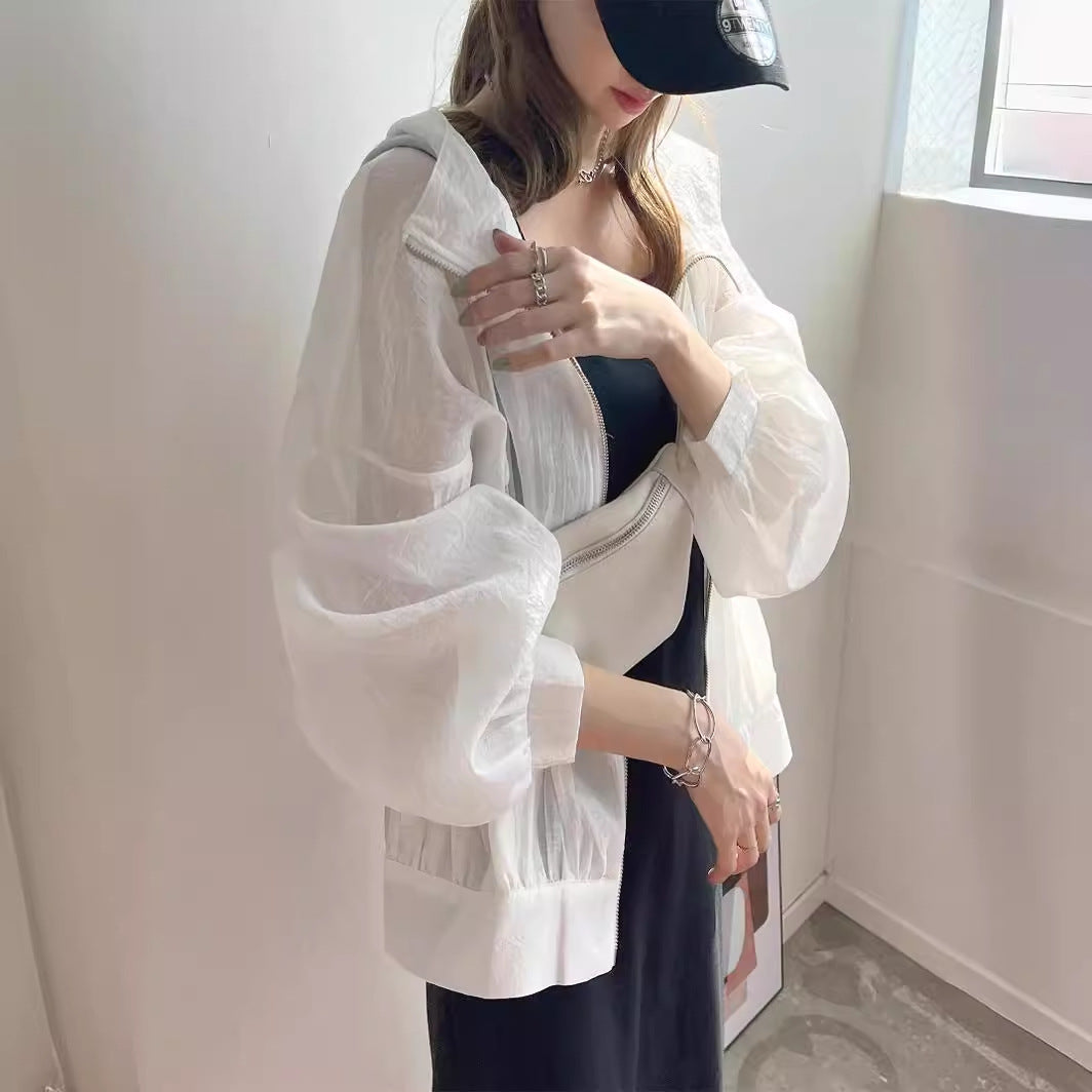 レディース 紫外線防止フード付きパーカー 日焼け止め服 日よけ ラッシュガード