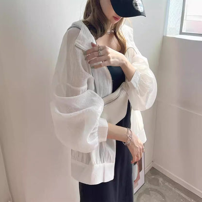 レディース 紫外線防止フード付きパーカー 日焼け止め服 日よけ ラッシュガード