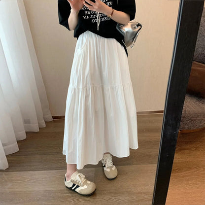 レディース ゆったり スカート 薄手 ミディ丈 ふんわり ケーキスカート 春夏
