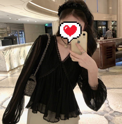 レディース レース シャツ ブラウス Vネック
