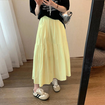 レディース ゆったり スカート 薄手 ミディ丈 ふんわり ケーキスカート 春夏
