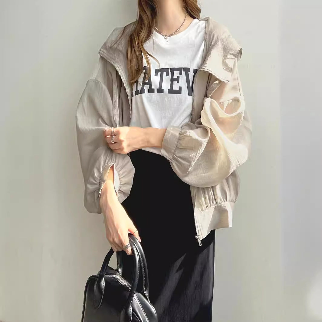 レディース 紫外線防止フード付きパーカー 日焼け止め服 日よけ ラッシュガード