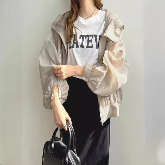 レディース 紫外線防止フード付きパーカー 日焼け止め服 日よけ ラッシュガード