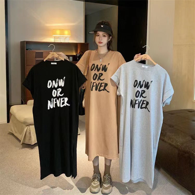 レディース ゆったり カジュアル ロングスカート ワンピース  半袖Tシャツ