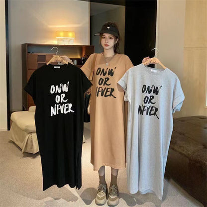 レディース ゆったり カジュアル ロングスカート ワンピース  半袖Tシャツ