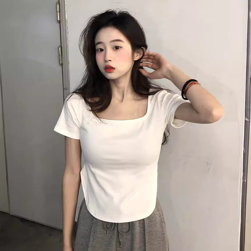 レディース Uネック 半袖Tシャツ
