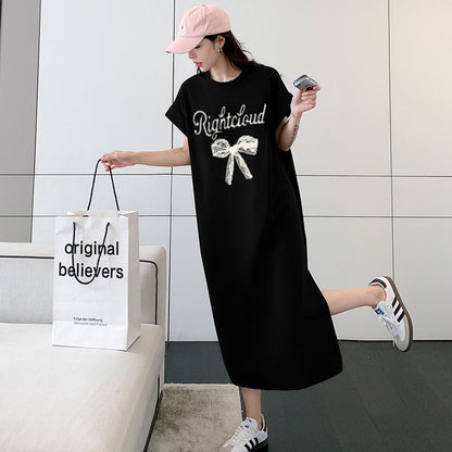 レディース ゆったり ロングスカート ワンピース  半袖Tシャツ