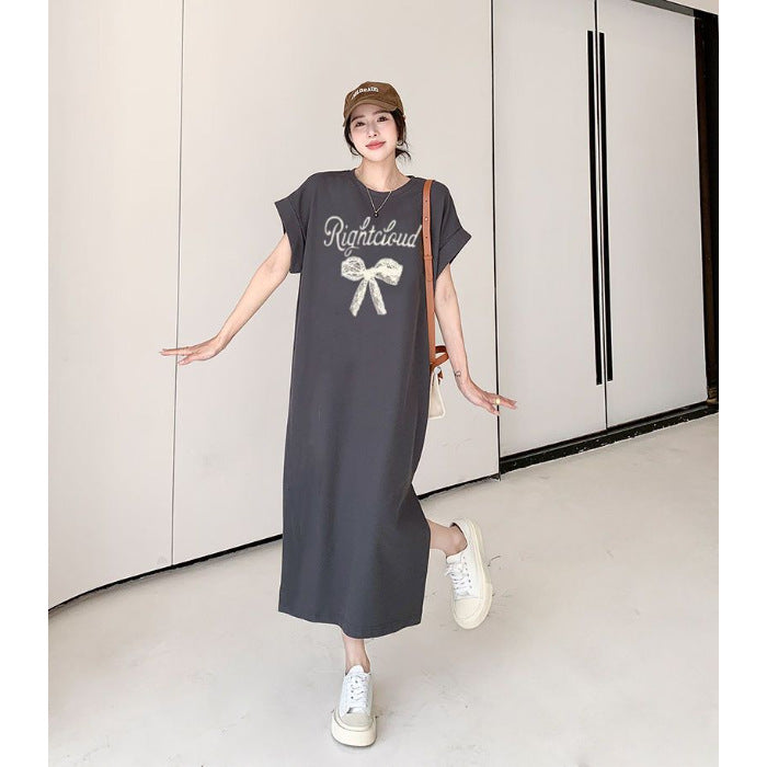 レディース ゆったり ロングスカート ワンピース  半袖Tシャツ