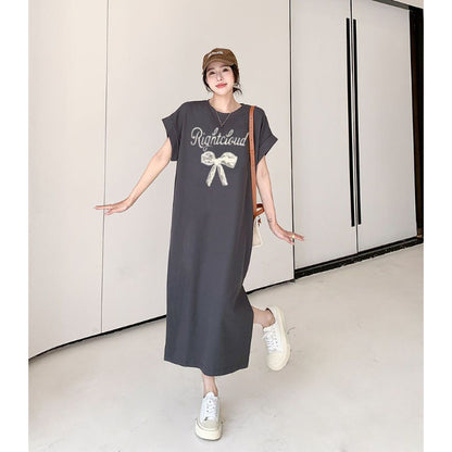 レディース ゆったり ロングスカート ワンピース  半袖Tシャツ