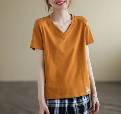レディース Vネック半袖Tシャツ