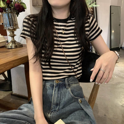レディース ボーダー 半袖Tシャツ ストライプ カジュアル
